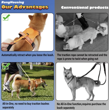 Hachiko™ Premium dog harness with integrated leash